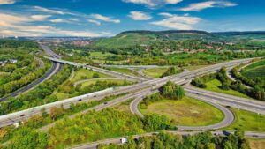 highway, road, nature, freeway, traffic, trees, park, autobahn, transportation, germany